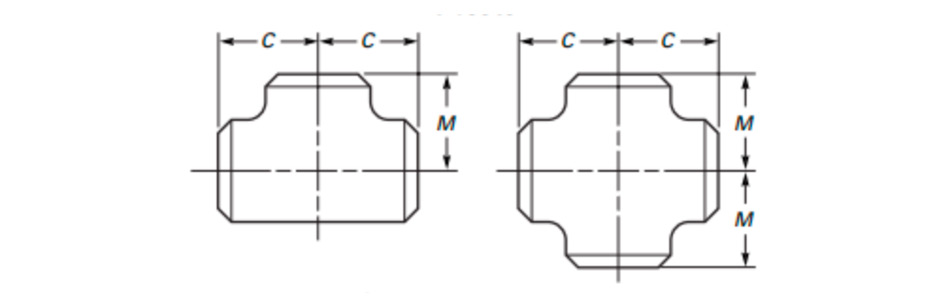 Dimensions of Straight Tees and Crosses