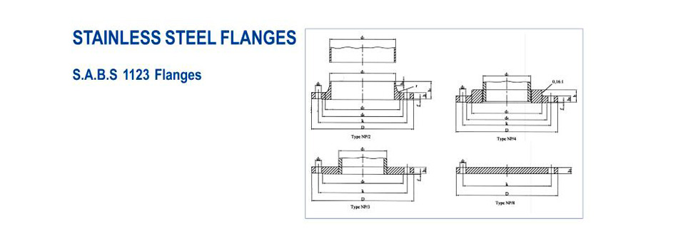 Specifications of Stainless Steel Flanges SABS 1123/SANS 1123 Flanges